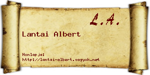 Lantai Albert névjegykártya